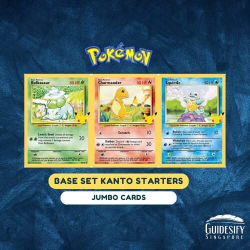 Bulbasaur, Charmander, Squirtle Base Set Jumbo Starters (Kanto) - Pokemon TCG 25th Anniversary