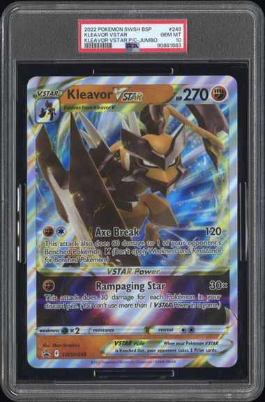 [PSA 10] 2022 POKEMON SWSH BLACK STAR PROMO 249 KLEAVOR VSTAR GEM MT 10