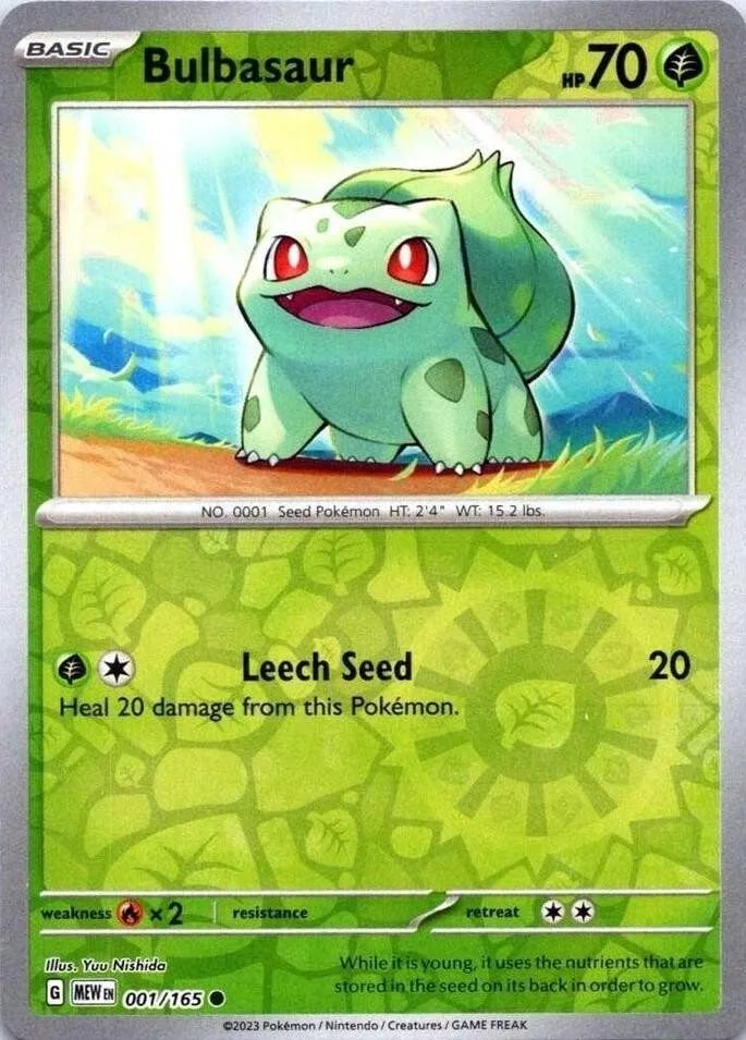 [Binder Condition] Bulbasaur [Reverse Holo] #1 Pokemon Scarlet & Violet 151