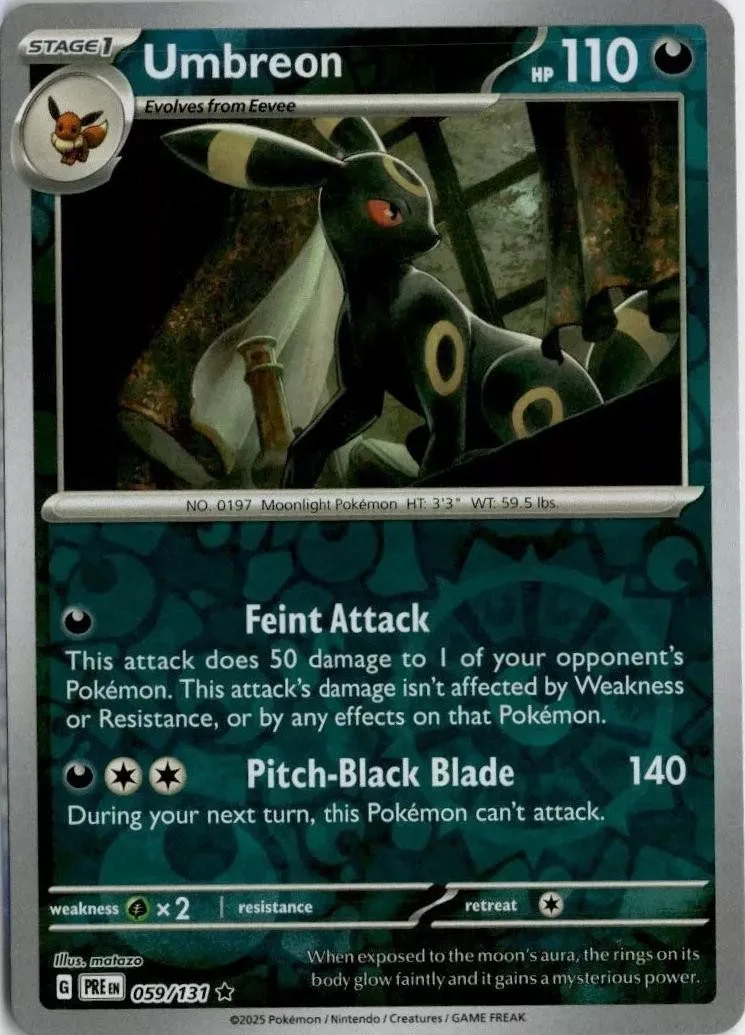 [Binder Condition] Umbreon [Reverse] #59 Pokemon Prismatic Evolutions