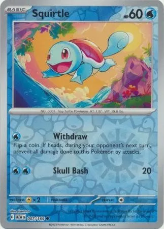 [Binder Condition] Squirtle [Reverse Holo] #7 Pokemon Scarlet & Violet 151