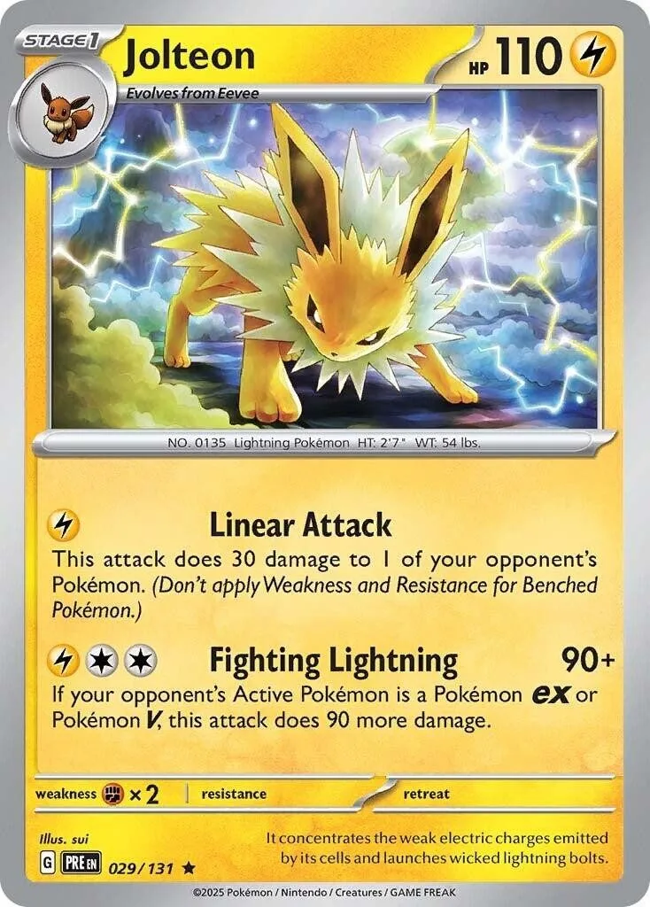 [Binder Condition] Jolteon #29 Pokemon Prismatic Evolutions