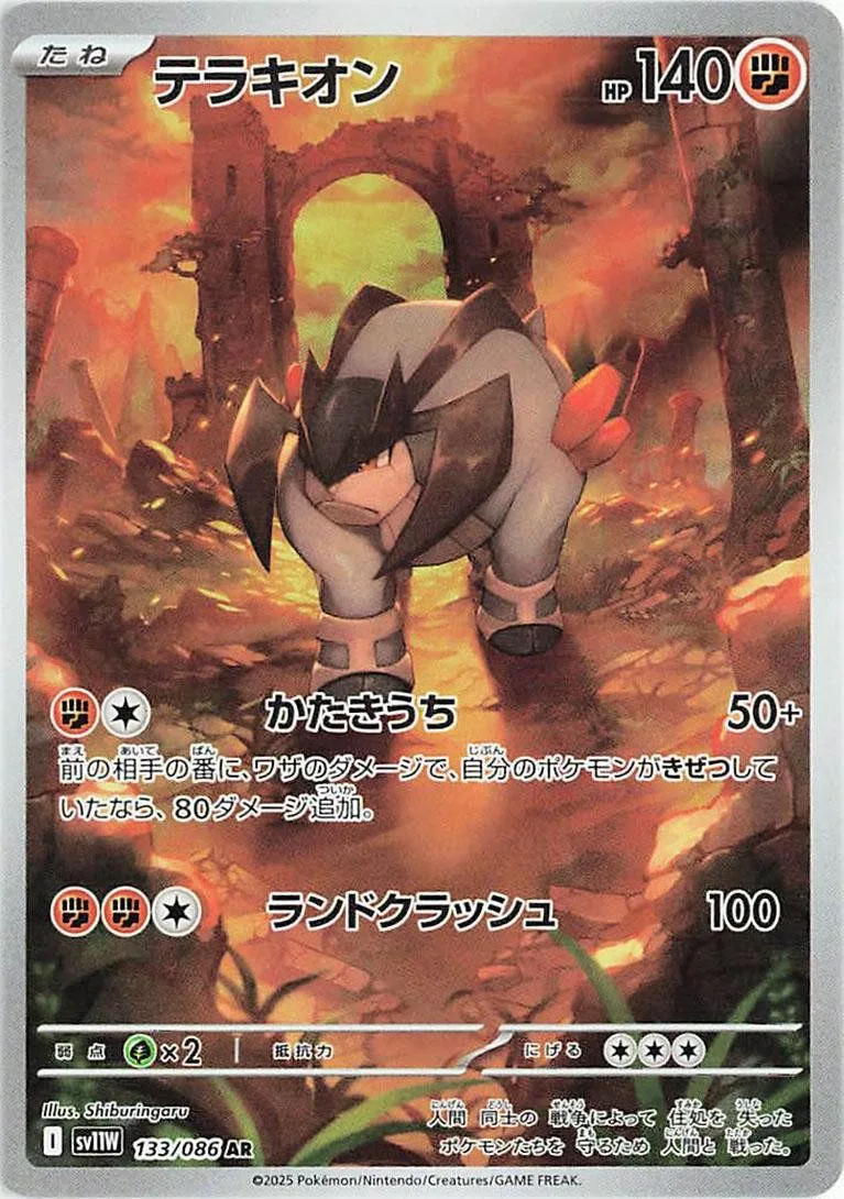 [Binder Condition] Terrakion #133 Pokemon Japanese White Flare