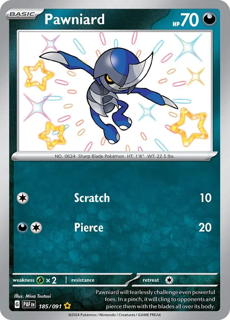 [Binder Condition] Pawniard #185 Pokemon Paldean Fates