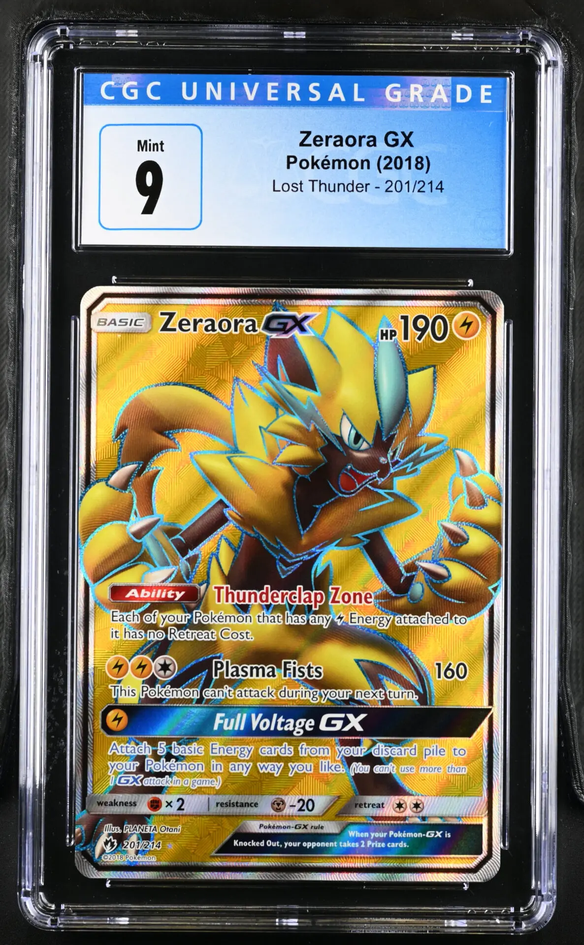 [CGC 9] 2018 Pokémon Lost Thunder 201/214 Zeraora GX Ultra Rare
