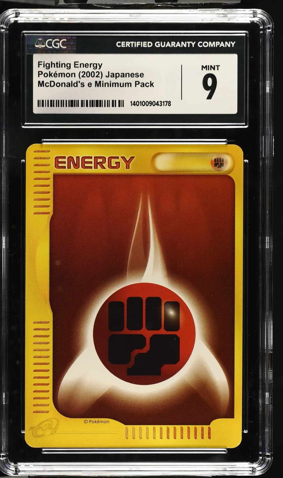 [CGC 9] 2002 Pokémon McDonald's e Minimum Pack Unknown Fighting Energy