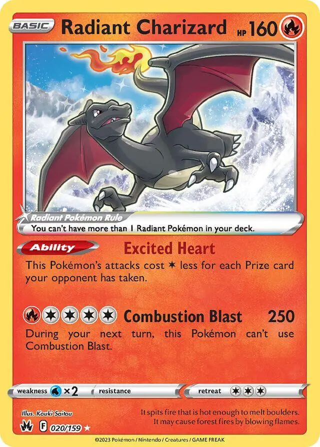 [Binder Condition] Radiant Charizard #20 Pokemon Crown Zenith