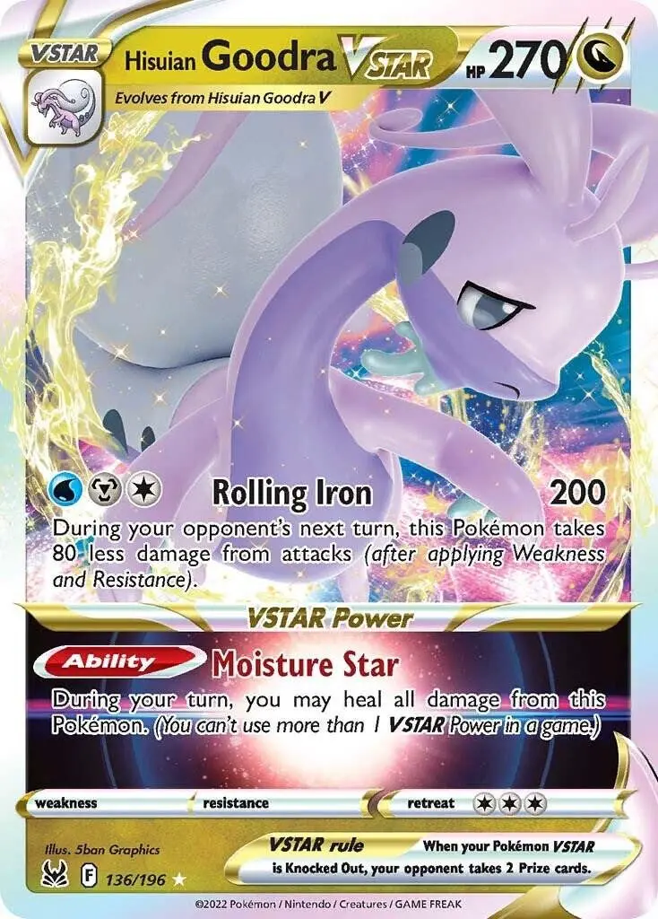[Binder Condition] Hisuian Goodra VSTAR #136 Pokemon Lost Origin