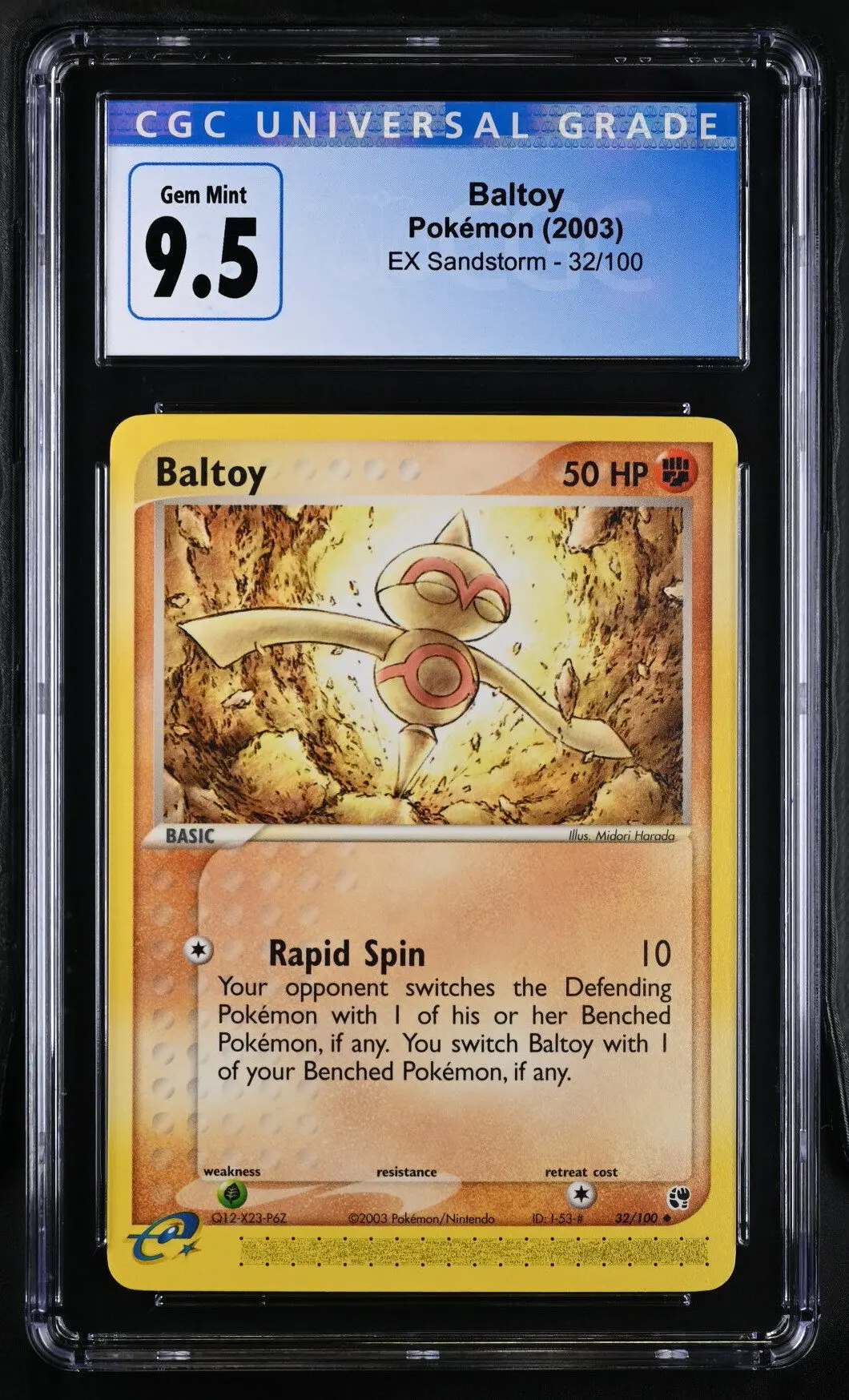 [CGC 9.5] 2003 Pokémon EX Sandstorm 32/100 Baltoy