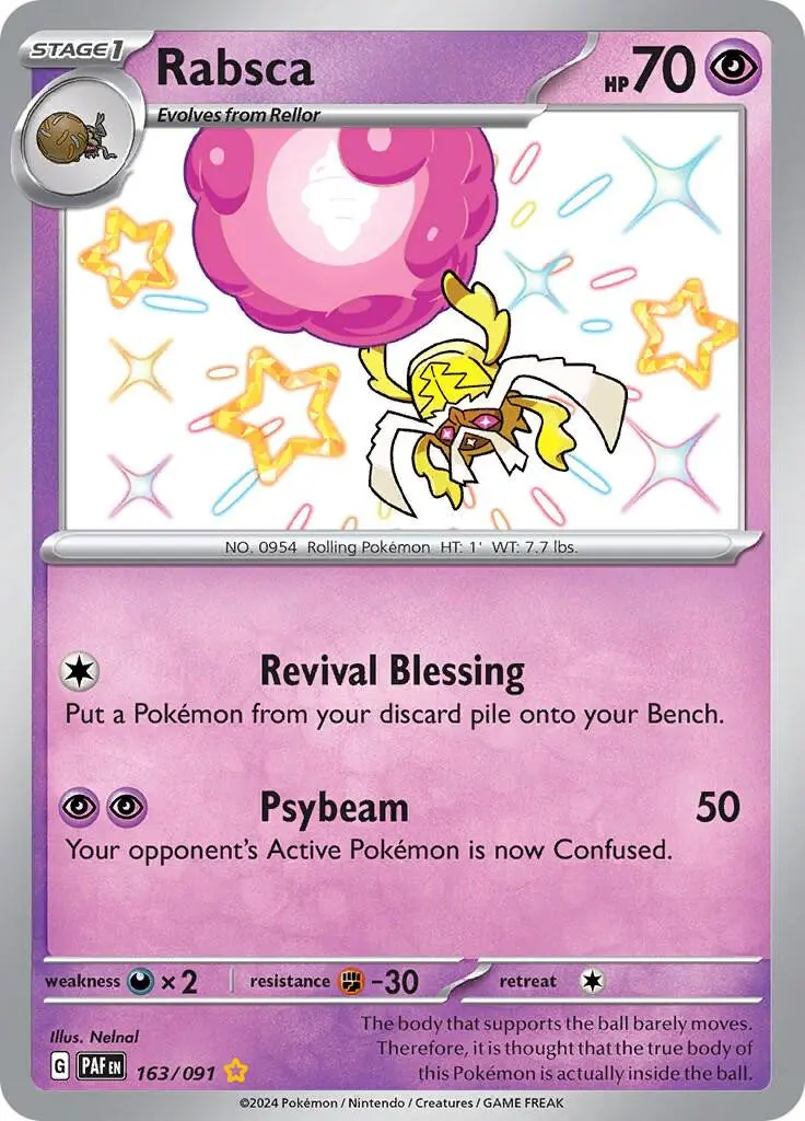 [Binder Condition] Rabsca #163 Pokemon Paldean Fates