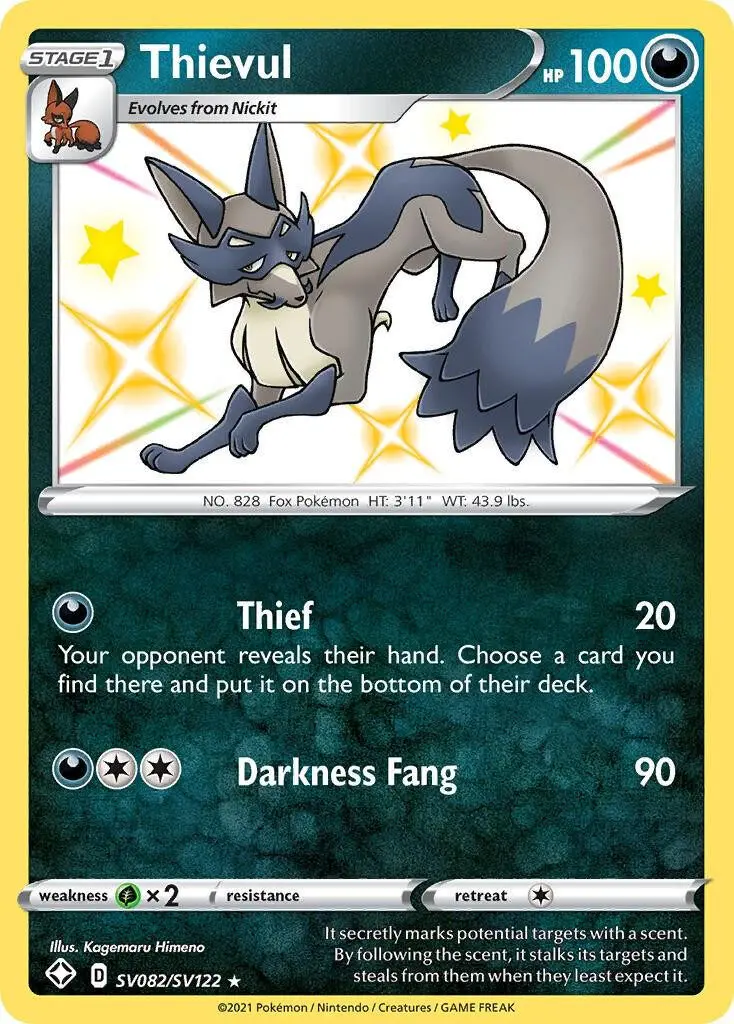 [Binder Condition] Thievul #SV082 Pokemon Shining Fates