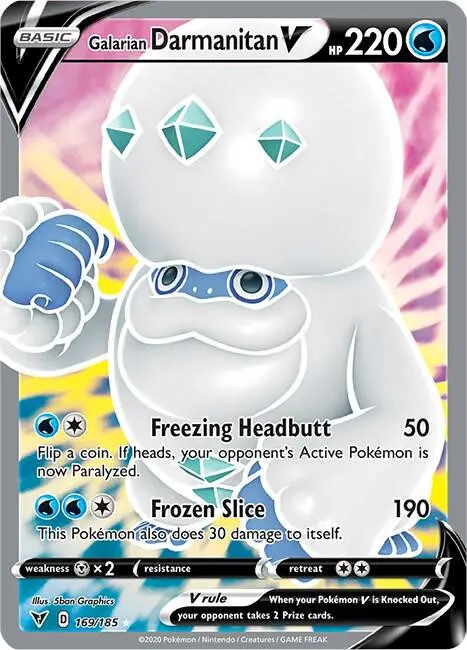 [Binder Condition] Galarian Darmanitan V #169 Pokemon Vivid Voltage