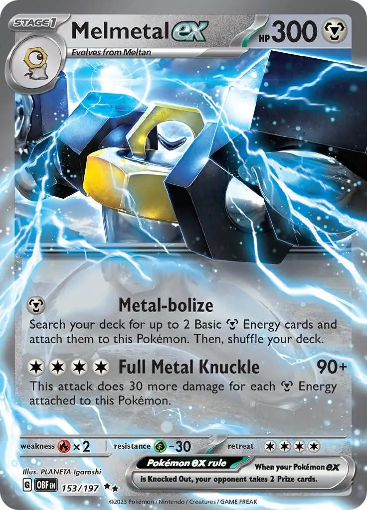 [Binder Condition] Melmetal ex #153 Pokemon Obsidian Flames