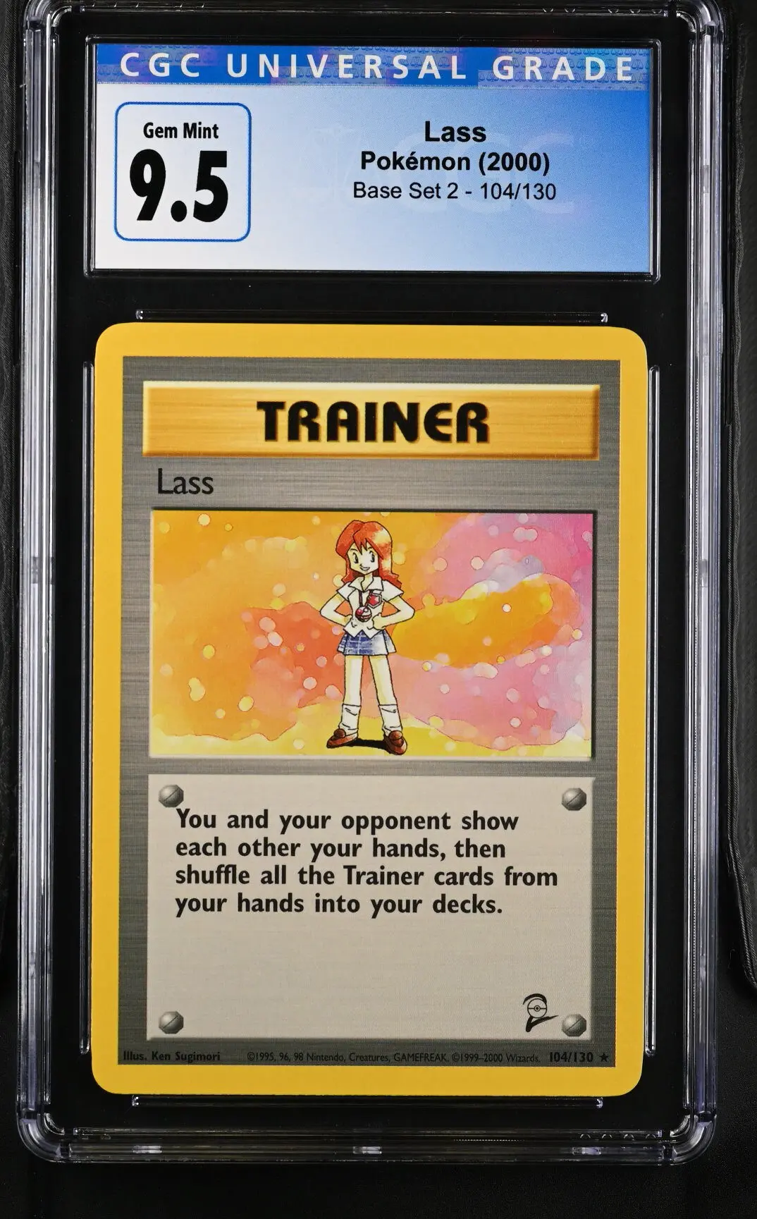 [CGC 9.5] 2000 Pokémon Base Set 2 104/130 Lass