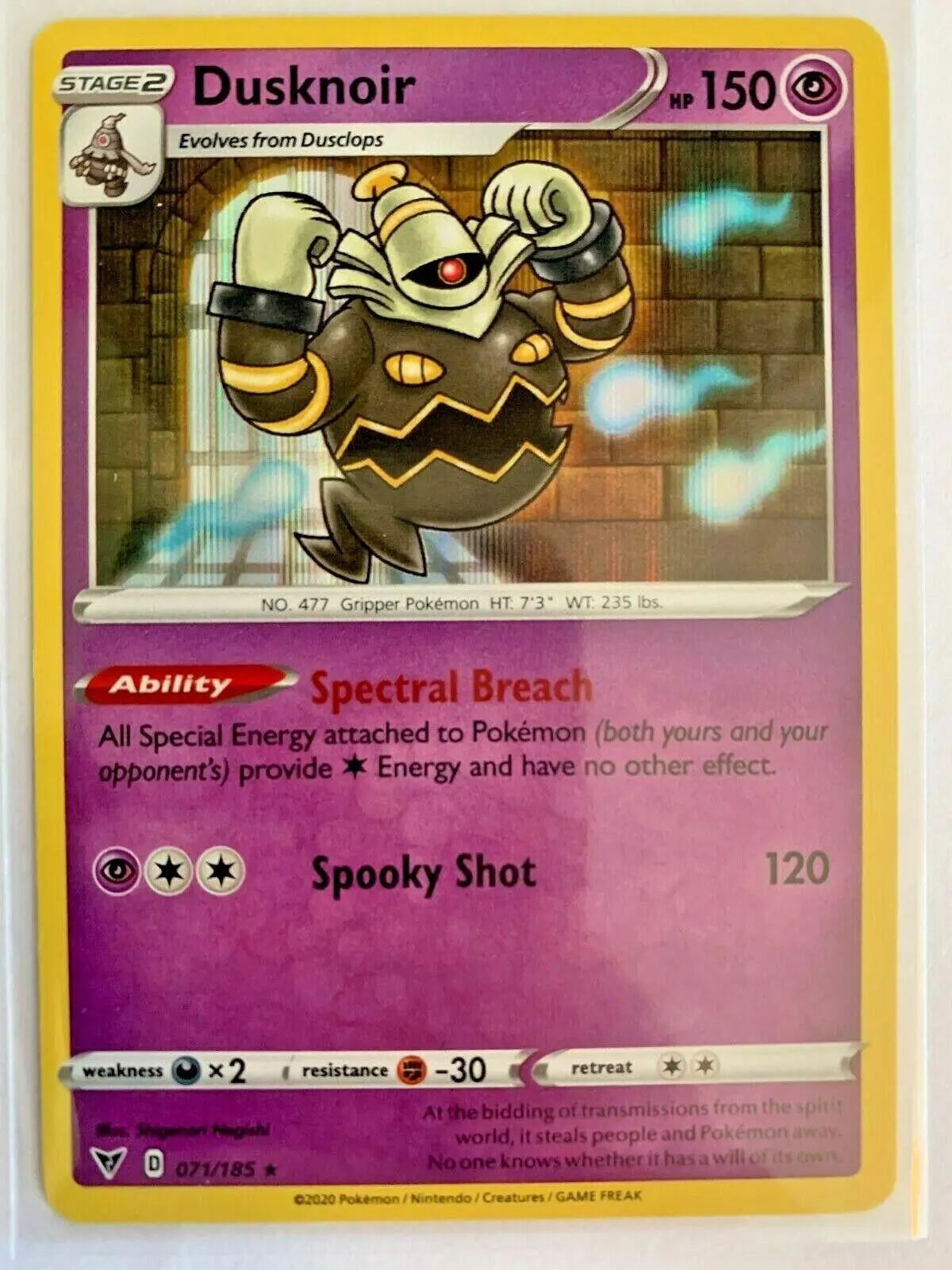 [Binder Condition] Dusknoir #71 Pokemon Vivid Voltage