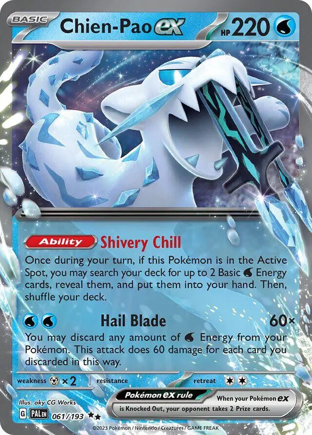 [Binder Condition] Chien-Pao ex #61 Pokemon Paldea Evolved