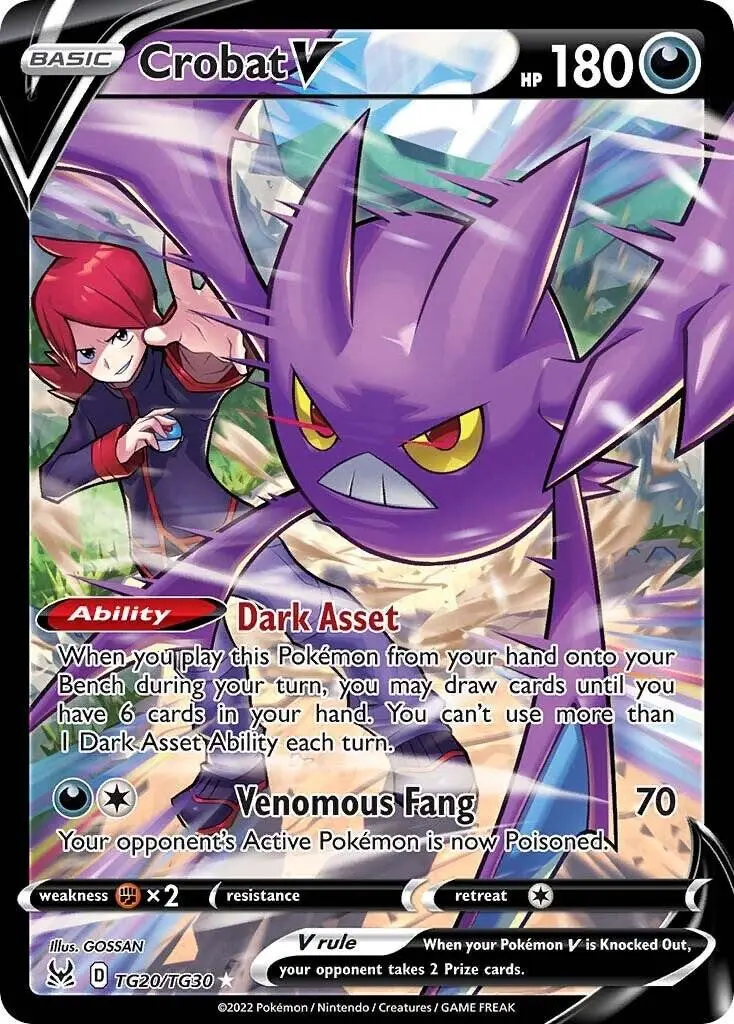 [Binder Condition] Crobat V #TG20 Pokemon Lost Origin