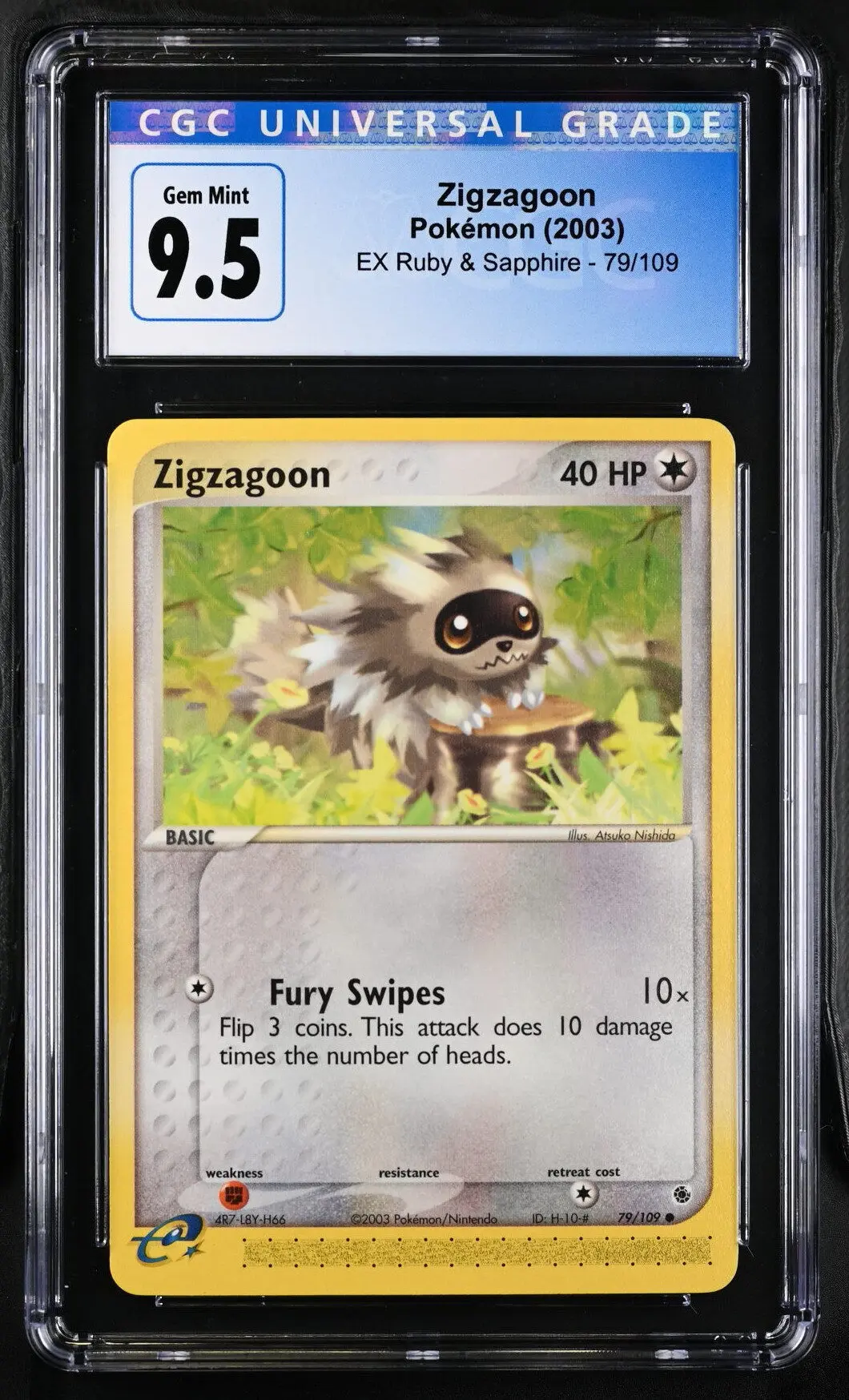 [CGC 9.5] 2003 Pokémon EX Ruby & Sapphire 79/109 Zigzagoon