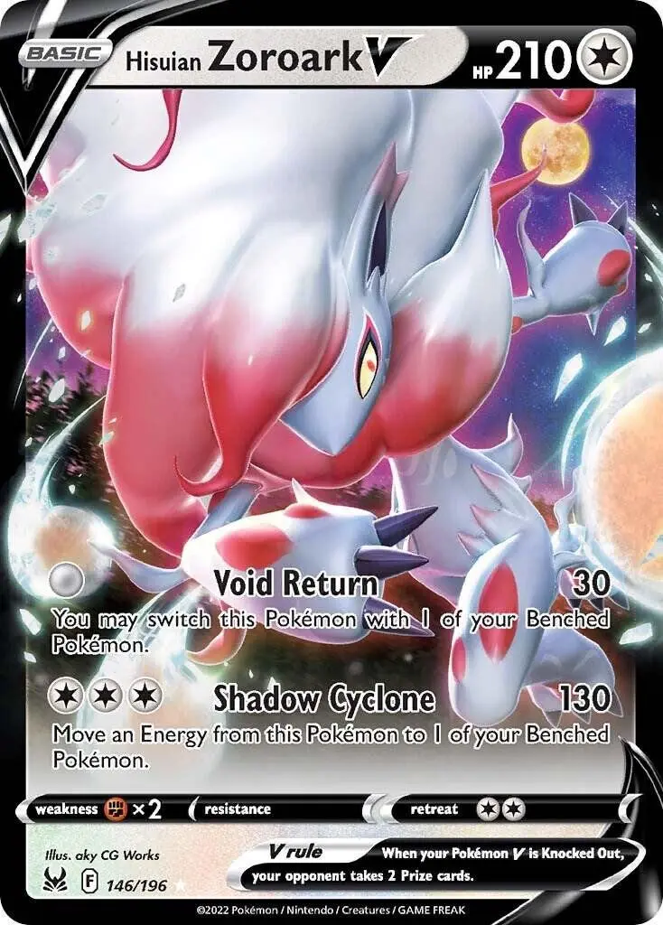 [Binder Condition] Hisuian Zoroark V #146 Pokemon Lost Origin
