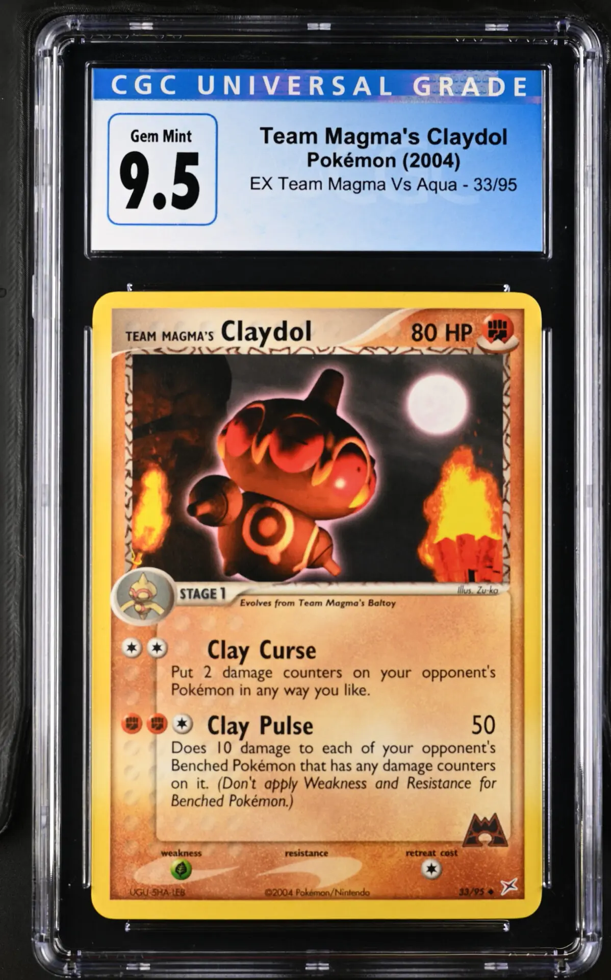 [CGC 9.5] 2004 Pokémon EX Team Magma Vs Aqua 33/95 Team Magma's Claydol