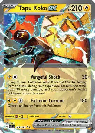 [Binder Condition] Tapu Koko ex [Holo] #68 Pokemon Paradox Rift