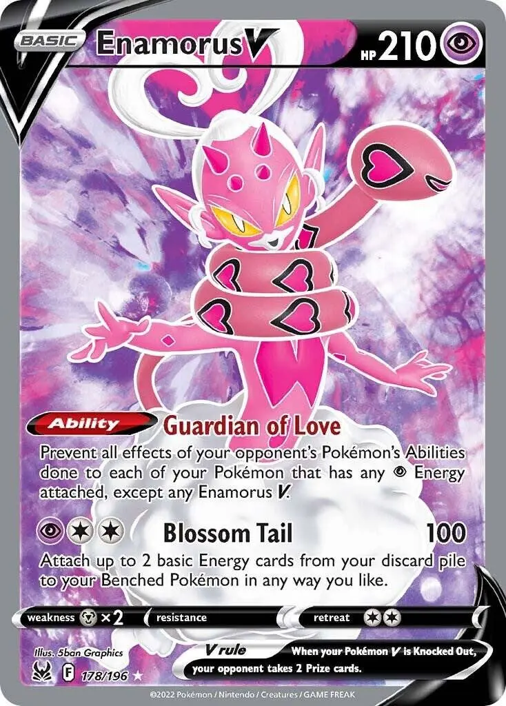 [Binder Condition] Enamorus V #178 Pokemon Lost Origin