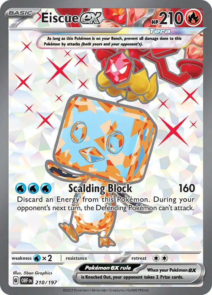 [Binder Condition] Eiscue ex #210 Pokemon Obsidian Flames