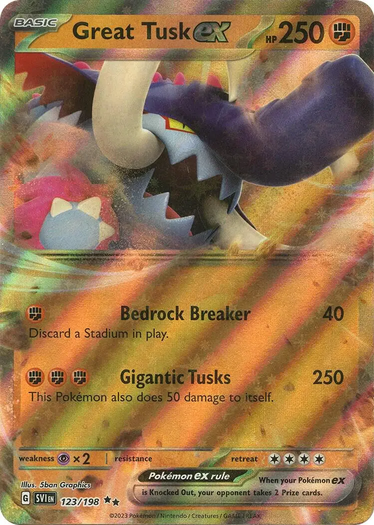 [Binder Condition] Great Tusk ex #123 Pokemon Scarlet & Violet