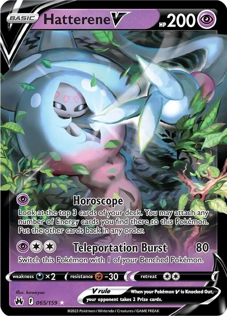 [Binder Condition] Hatterene V #65 Pokemon Crown Zenith