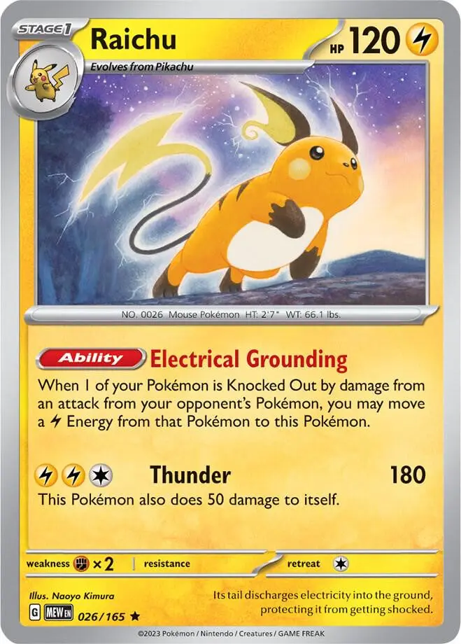 [Binder Condition] Raichu #26 Pokemon Scarlet & Violet 151