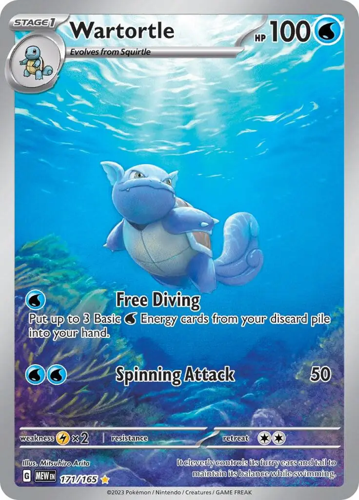 [Binder Condition] Wartortle #171 Pokemon Scarlet & Violet 151