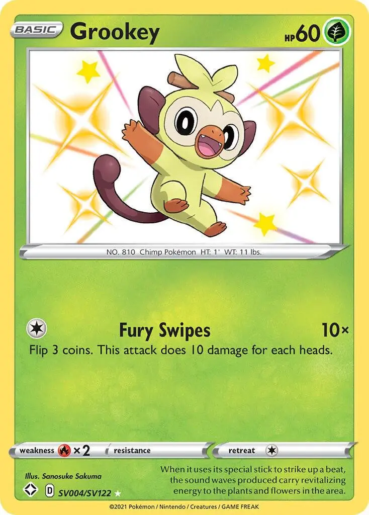 [Binder Condition] Grookey #SV004 Pokemon Shining Fates