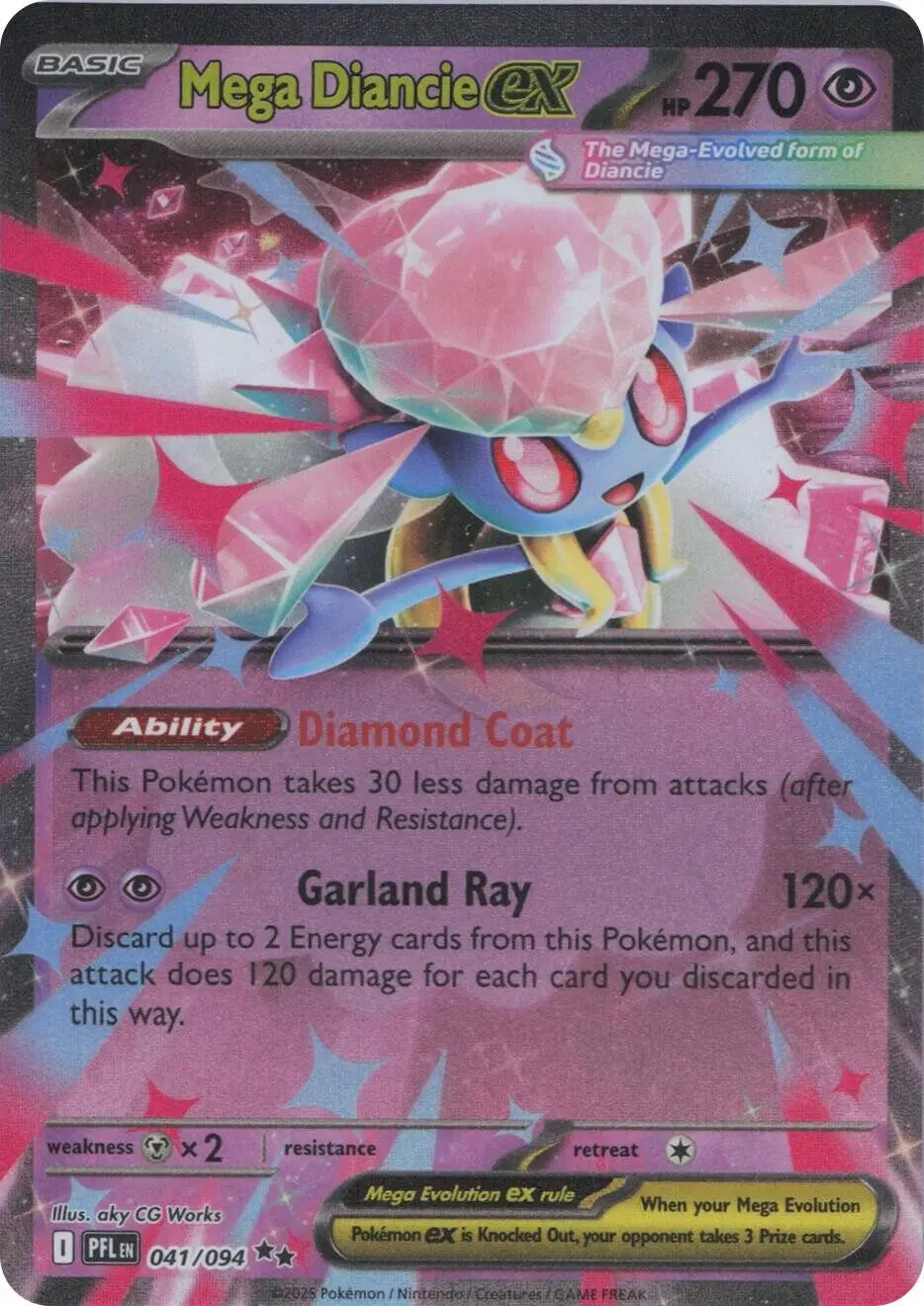 [Binder Condition] Mega Diancie ex #41 Pokemon Phantasmal Flames