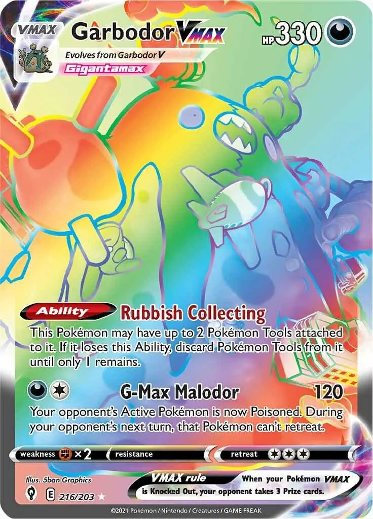 [Binder Condition] Garbodor VMAX #216 Pokemon Evolving Skies