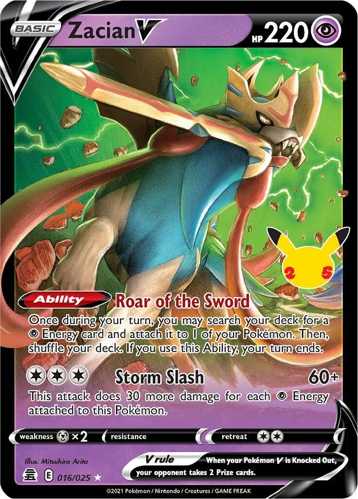 [Binder Condition] Zacian V #16 Pokemon Celebrations