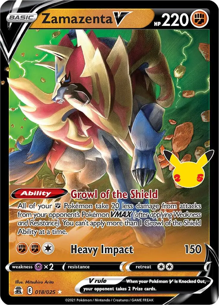[Binder Condition] Zamazenta V #18 Pokemon Celebrations
