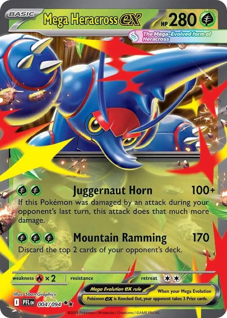 [Binder Condition] Mega Heracross ex #4 Pokemon Phantasmal Flames