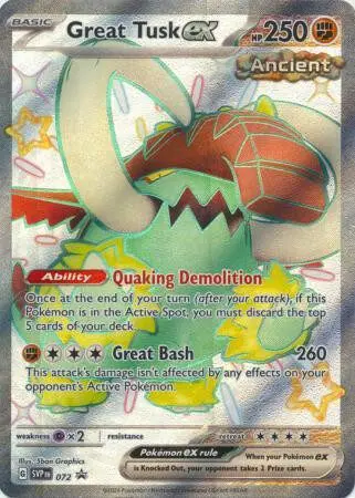 [Binder Condition] Great Tusk ex #72 Pokemon Promo