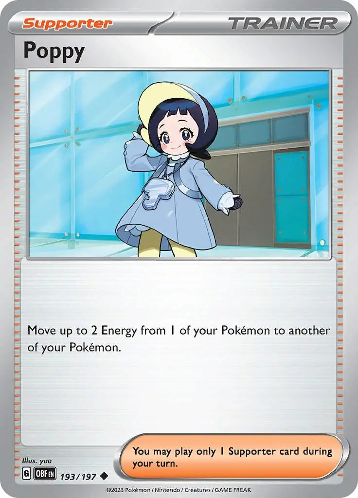 [Binder Condition] Poppy #193 Pokemon Obsidian Flames