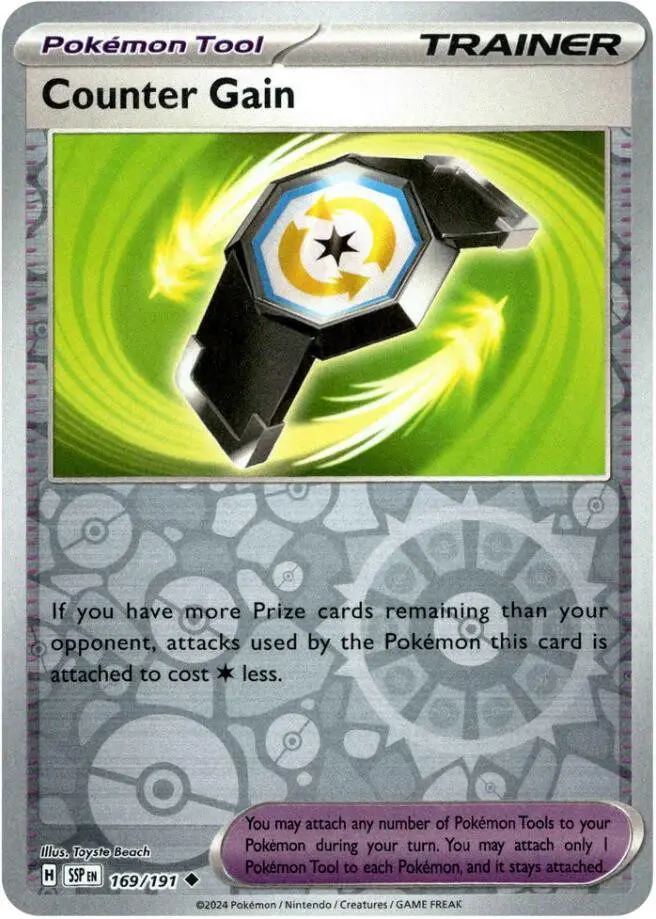 [Binder Condition] Counter Gain [Reverse Holo] #169 Pokemon Surging Sparks