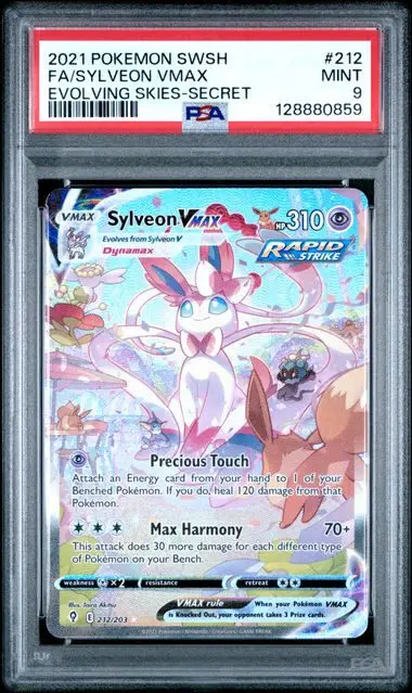 [PSA 9] 2021 POKEMON SWORD & SHIELD EVOLVING SKIES 212 FA/SYLVEON VMAX EVOLVING SKIES-SECRET MINT 9