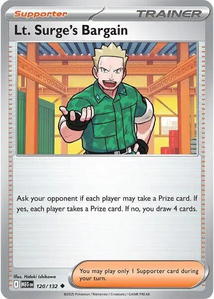 [Binder Condition] Lt. Surge's Bargain #120 Pokemon Mega Evolution