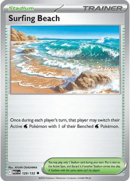 [Binder Condition] Surfing Beach #129 Pokemon Mega Evolution