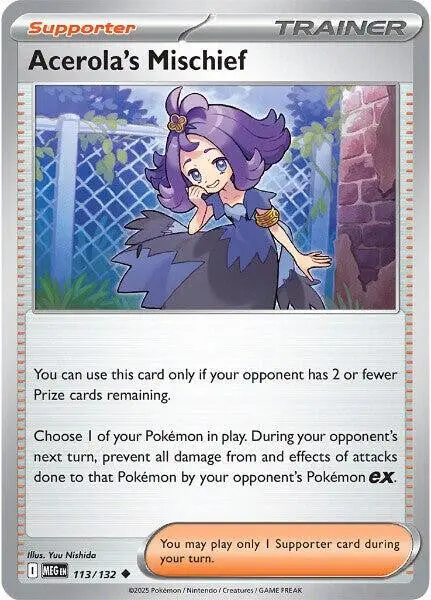 [Binder Condition] Acerola's Mischief #113 Pokemon Mega Evolution
