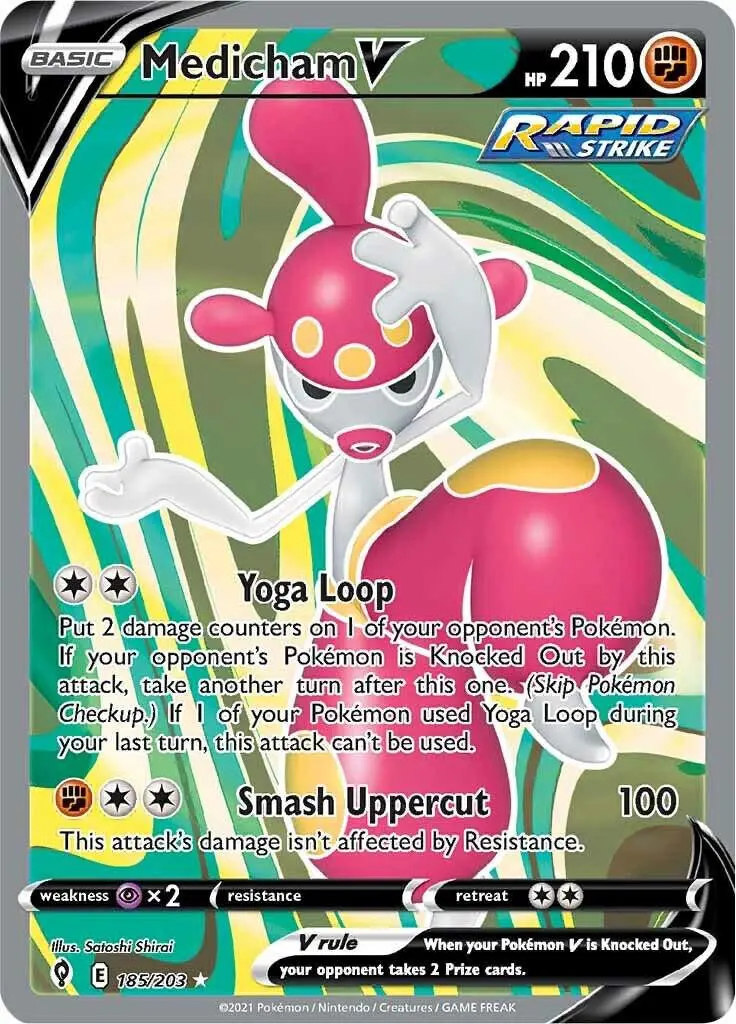 [Binder Condition] Medicham V #185 Pokemon Evolving Skies