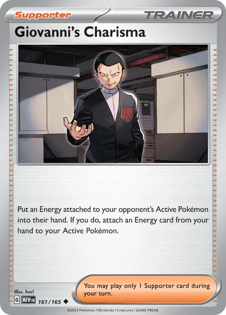 [Binder Condition] Giovanni's Charisma #161 Pokemon Scarlet & Violet 151