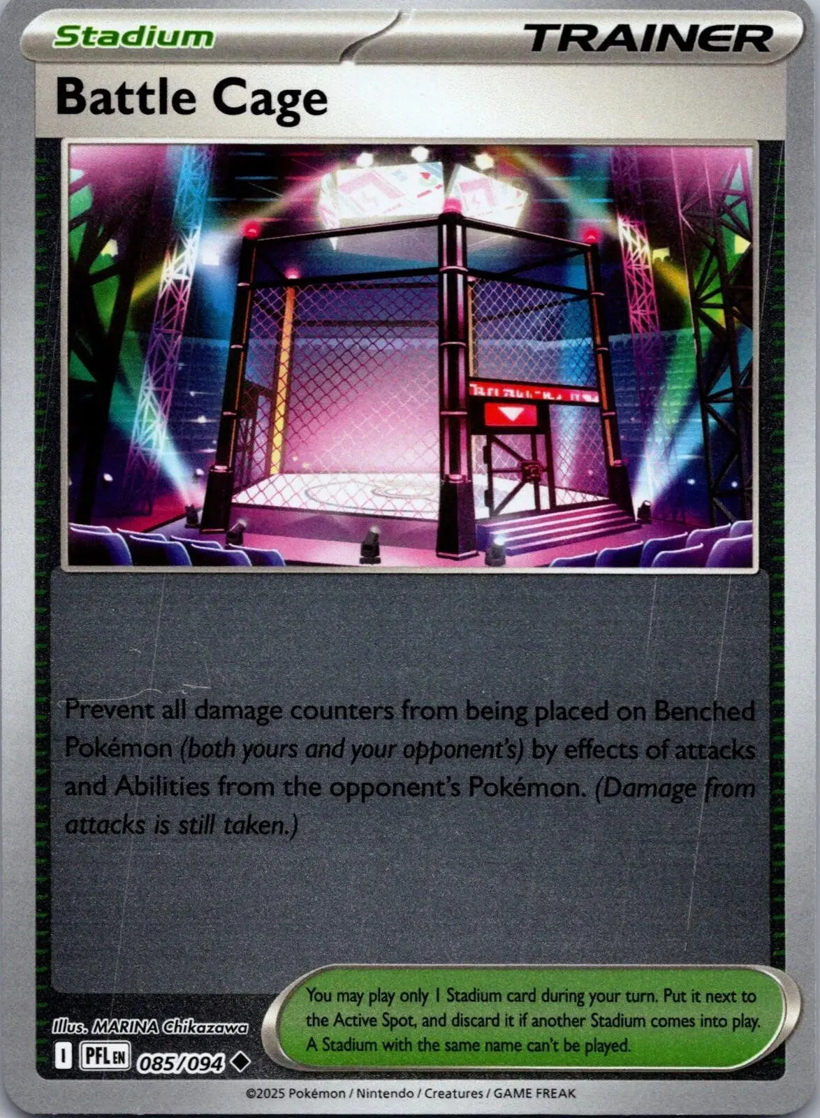 [Binder Condition] Battle Cage [Reverse Holo] #85 Pokemon Phantasmal Flames