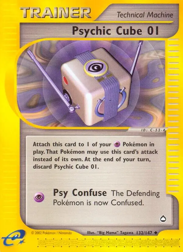 [Binder Condition] Psychic Cube 01 #132 Pokemon Aquapolis