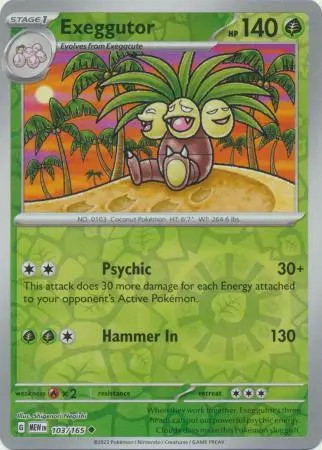 [Binder Condition] Exeggutor [Reverse Holo] #103 Pokemon Scarlet & Violet 151