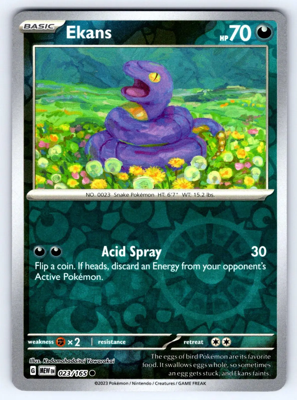 [Binder Condition] Ekans [Reverse Holo] #23 Pokemon Scarlet & Violet 151